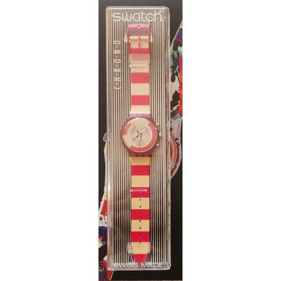 Swatch watch NAVY BERRY SCR100 1991 Chrono New Old stock - Picture 11 of 11